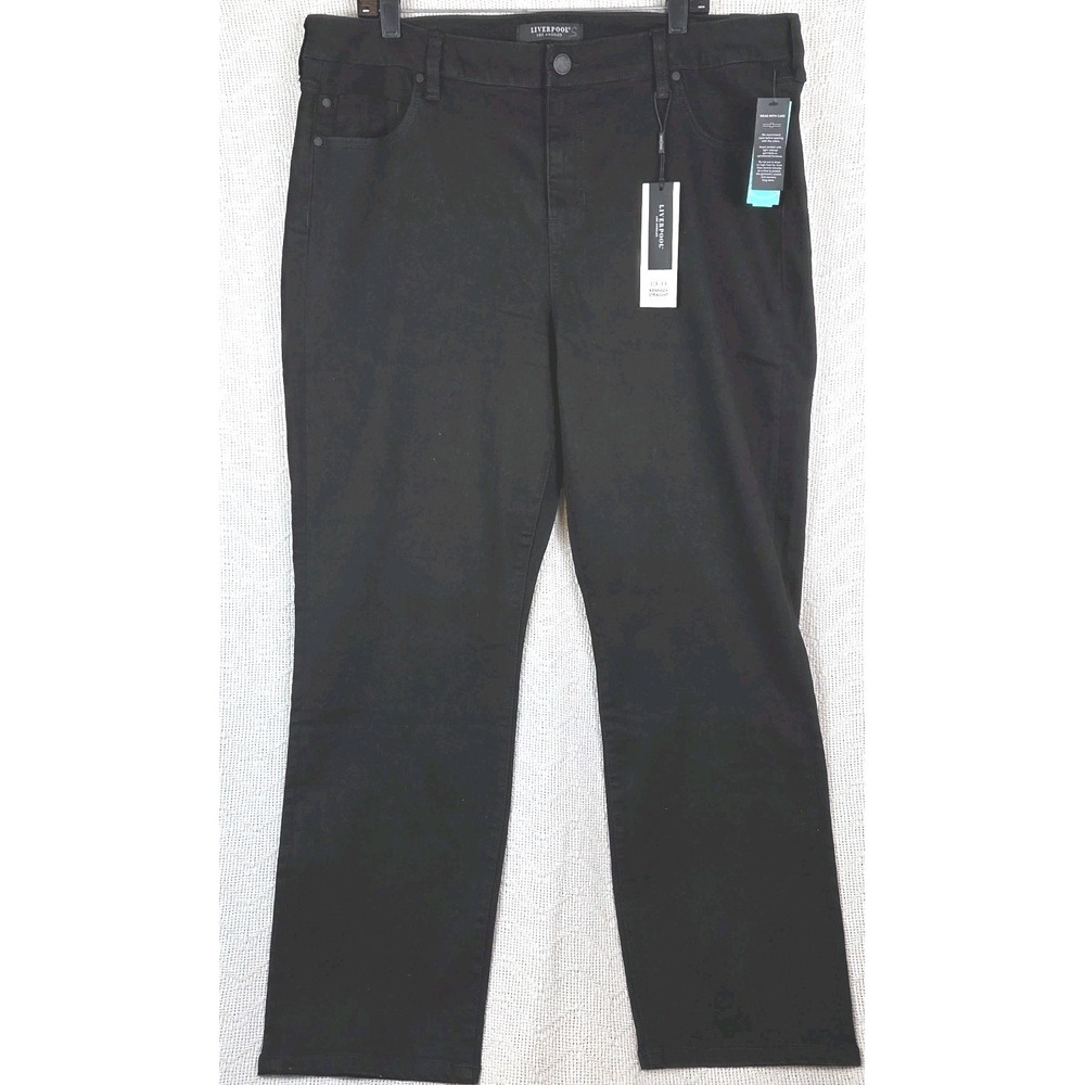 NWT Liverpool Eco Collection Kennedy Straight Leg Black Jeans Size 20W Plus